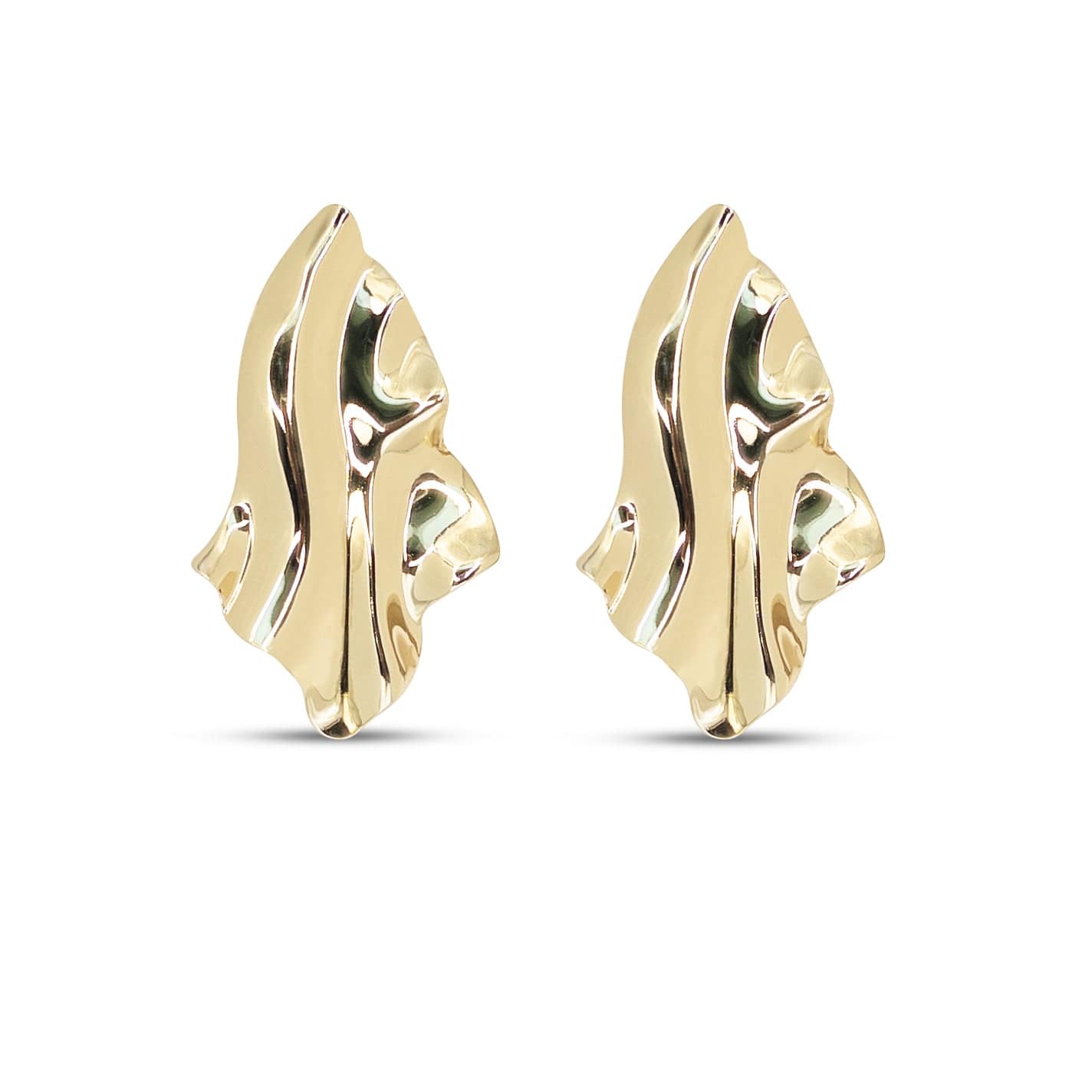 Gold Crumpled Abstract Earring | Chic Baubles Official Store