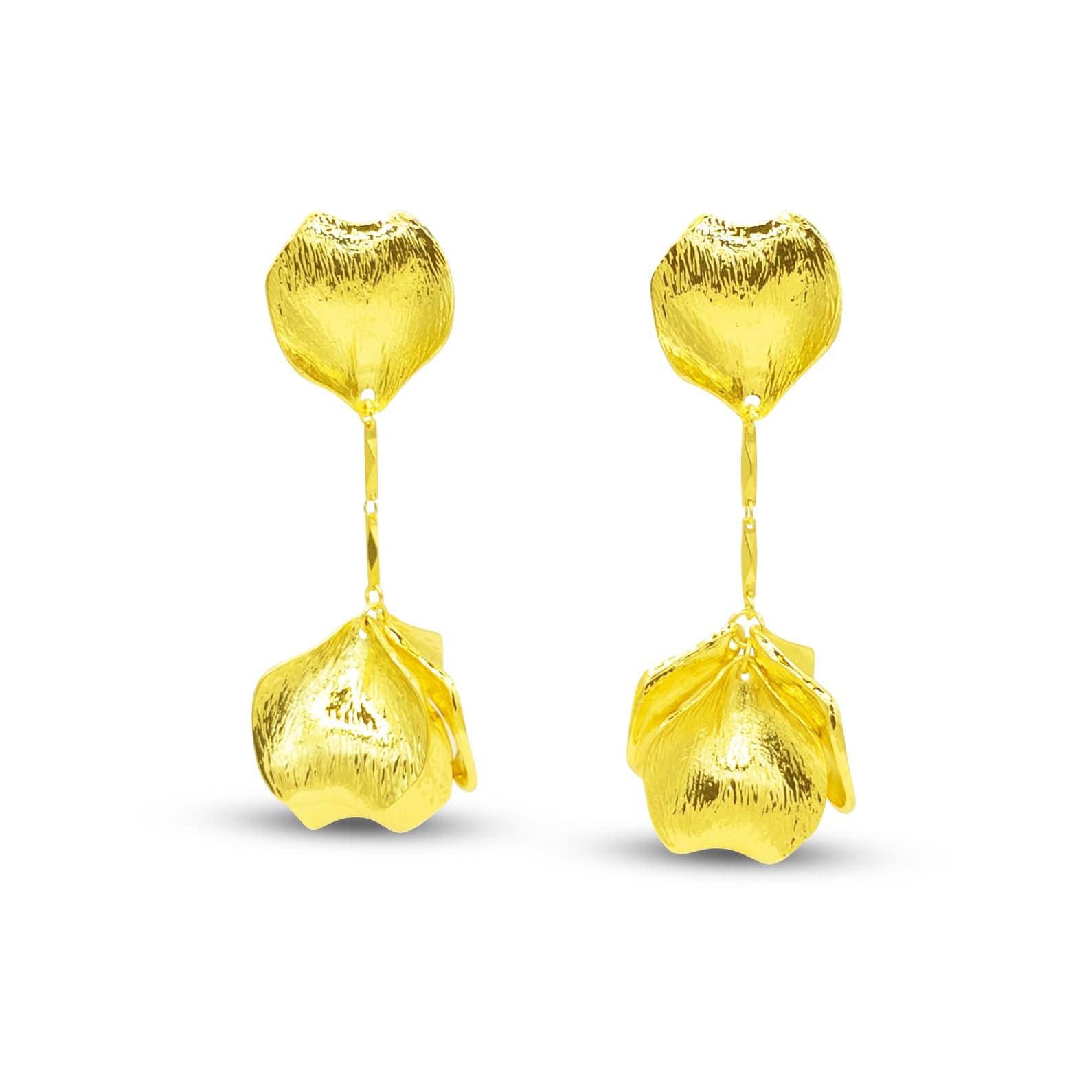 Gold Flower Petal Drop Earrings | Chic Baubles Official Store